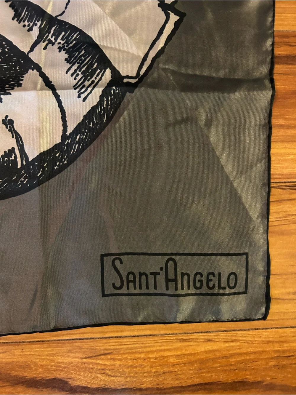 Georgio Sant Angelo for Sally Gee vintage 100% silk scarf wrap.